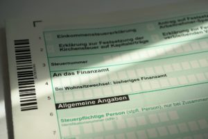 Formular eines deutschen Finanzamt für die Steuererklärung